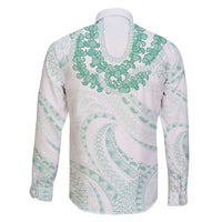 Aloha Lei Onaona Family Matching Puletasi and Hawaiian Shirt Sage Green Hawaiian Tribal Pattern