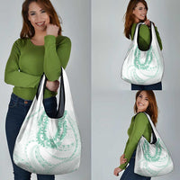 Aloha Lei Onaona Grocery Bag Sage Green Hawaiian Tribal Pattern