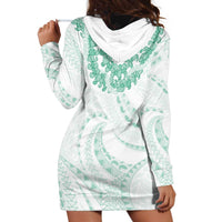 Aloha Lei Onaona Hoodie Dress Sage Green Hawaiian Tribal Pattern
