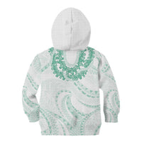 Aloha Lei Onaona Kid Hoodie Sage Green Hawaiian Tribal Pattern
