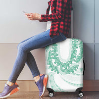 Aloha Lei Onaona Luggage Cover Sage Green Hawaiian Tribal Pattern