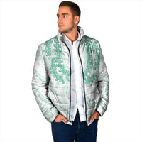 Aloha Lei Onaona Padded Jacket Sage Green Hawaiian Tribal Pattern - Polynesian Pride