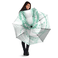 Aloha Lei Onaona Umbrella Sage Green Hawaiian Tribal Pattern - Polynesian Pride