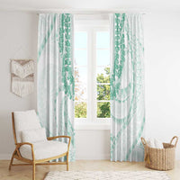 Aloha Lei Onaona Window Curtain Sage Green Hawaiian Tribal Pattern