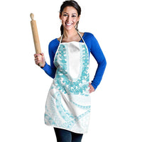 Aloha Lei Onaona Apron Teal Hawaiian Tribal Pattern - Polynesian Pride