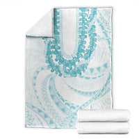 Aloha Lei Onaona Blanket Teal Hawaiian Tribal Pattern