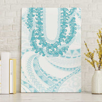 Aloha Lei Onaona Canvas Wall Art Teal Hawaiian Tribal Pattern