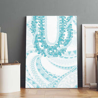 Aloha Lei Onaona Canvas Wall Art Teal Hawaiian Tribal Pattern
