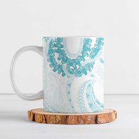 Aloha Lei Onaona Ceramic Mug Teal Hawaiian Tribal Pattern - Polynesian Pride