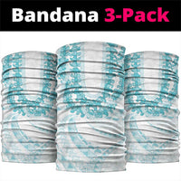 Aloha Lei Onaona Neck Gaiter Teal Hawaiian Tribal Pattern - Polynesian Pride