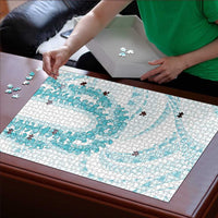 Aloha Lei Onaona Puzzle Teal Hawaiian Tribal Pattern - Polynesian Pride