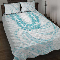 Aloha Lei Onaona Quilt Bed Set Teal Hawaiian Tribal Pattern LT9 Teal - Polynesian Pride