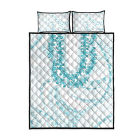 Aloha Lei Onaona Quilt Bed Set Teal Hawaiian Tribal Pattern LT9 - Polynesian Pride