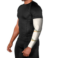 Aloha Lei Mikioi Arm Sleeves Beige Polynesian Tribal Tatau Pattern - Polynesian Pride