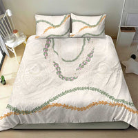 Aloha Lei Mikioi Bedding Set Beige Polynesian Tribal Tatau Pattern