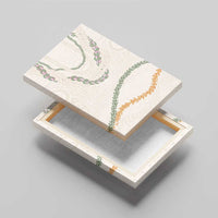 Aloha Lei Mikioi Canvas Wall Art Beige Polynesian Tribal Tatau Pattern