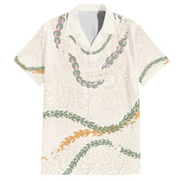 Aloha Lei Mikioi Family Matching Off Shoulder Maxi Dress and Hawaiian Shirt Beige Polynesian Tribal Tatau Pattern