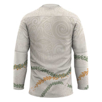 Aloha Lei Mikioi Hockey Jersey Beige Polynesian Tribal Tatau Pattern - Polynesian Pride