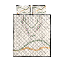 Aloha Lei Mikioi Quilt Bed Set Beige Polynesian Tribal Tatau Pattern