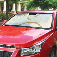 Aloha Lei Mikioi Auto Sun Shade Gold Polynesian Tribal Tatau Pattern - Polynesian Pride