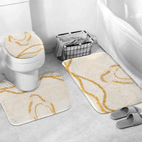 Aloha Lei Mikioi Bathroom Set Gold Polynesian Tribal Tatau Pattern LT9 Mat Set Only (3 pcs) One Size Gold - Polynesian Pride
