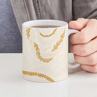 Aloha Lei Mikioi Ceramic Mug Gold Polynesian Tribal Tatau Pattern - Polynesian Pride