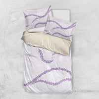 Aloha Lei Mikioi Bedding Set Purple Polynesian Tribal Tatau Pattern