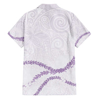 Aloha Lei Mikioi Family Matching Puletasi and Hawaiian Shirt Purple Polynesian Tribal Tatau Pattern