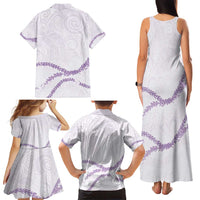 Aloha Lei Mikioi Family Matching Tank Maxi Dress and Hawaiian Shirt Purple Polynesian Tribal Tatau Pattern