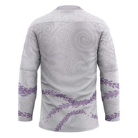 Aloha Lei Mikioi Hockey Jersey Purple Polynesian Tribal Tatau Pattern - Polynesian Pride