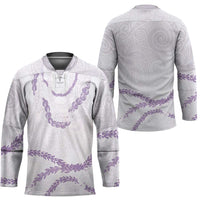 Aloha Lei Mikioi Hockey Jersey Purple Polynesian Tribal Tatau Pattern - Polynesian Pride