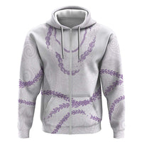 Aloha Lei Mikioi Hoodie Purple Polynesian Tribal Tatau Pattern