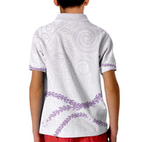 Aloha Lei Mikioi Kid Polo Shirt Purple Polynesian Tribal Tatau Pattern LT9 - Polynesian Pride