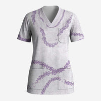 Aloha Lei Mikioi Scrub Top Purple Polynesian Tribal Tatau Pattern - Polynesian Pride