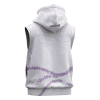 Aloha Lei Mikioi Sleeveless Hoodie Purple Polynesian Tribal Tatau Pattern - Polynesian Pride