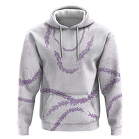 Aloha Lei Mikioi Zip Hoodie Purple Polynesian Tribal Tatau Pattern