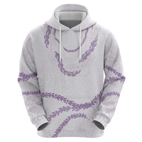 Aloha Lei Mikioi Zip Hoodie Purple Polynesian Tribal Tatau Pattern