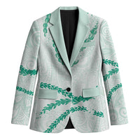 Aloha Lei Mikioi Blazer Sage Green Polynesian Tribal Tatau Pattern - Polynesian Pride
