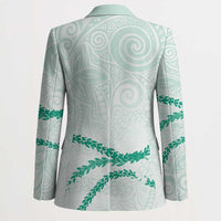 Aloha Lei Mikioi Blazer Sage Green Polynesian Tribal Tatau Pattern - Polynesian Pride