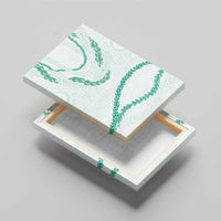 Aloha Lei Mikioi Canvas Wall Art Sage Green Polynesian Tribal Tatau Pattern