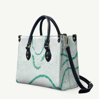 Aloha Lei Mikioi Leather Bag Sage Green Polynesian Tribal Tatau Pattern - Polynesian Pride