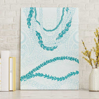 Aloha Lei Mikioi Canvas Wall Art Teal Polynesian Tribal Tatau Pattern