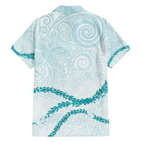 Aloha Lei Mikioi Hawaiian Shirt Teal Polynesian Tribal Tatau Pattern