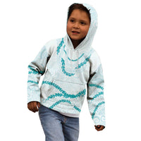 Aloha Lei Mikioi Kid Hoodie Teal Polynesian Tribal Tatau Pattern LT9 - Polynesian Pride