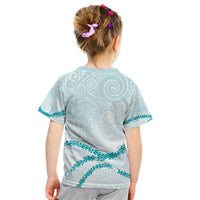 Aloha Lei Mikioi Kid T Shirt Teal Polynesian Tribal Tatau Pattern LT9 - Polynesian Pride