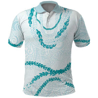 Aloha Lei Mikioi Polo Shirt Teal Polynesian Tribal Tatau Pattern LT9 Teal - Polynesian Pride