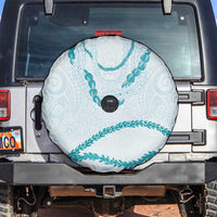 Aloha Lei Mikioi Spare Tire Cover Teal Polynesian Tribal Tatau Pattern