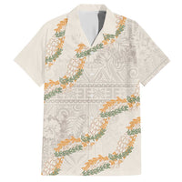 Aloha Pakalana and Puakenikeni Lei Hawaiian Shirt Beige Hawaiian Pattern
