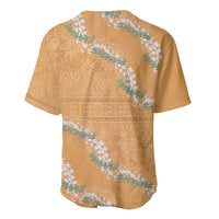 Aloha Pakalana and Puakenikeni Lei Baseball Jersey Gold Hawaiian Pattern LT9 - Polynesian Pride