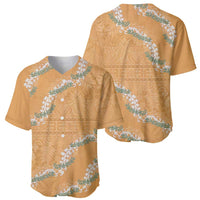 Aloha Pakalana and Puakenikeni Lei Baseball Jersey Gold Hawaiian Pattern LT9 - Polynesian Pride